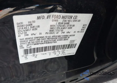 2023 Ford Maverick Xlt z USA, uszkodzony, nr VIN 3FTTW8F9XPRB02755